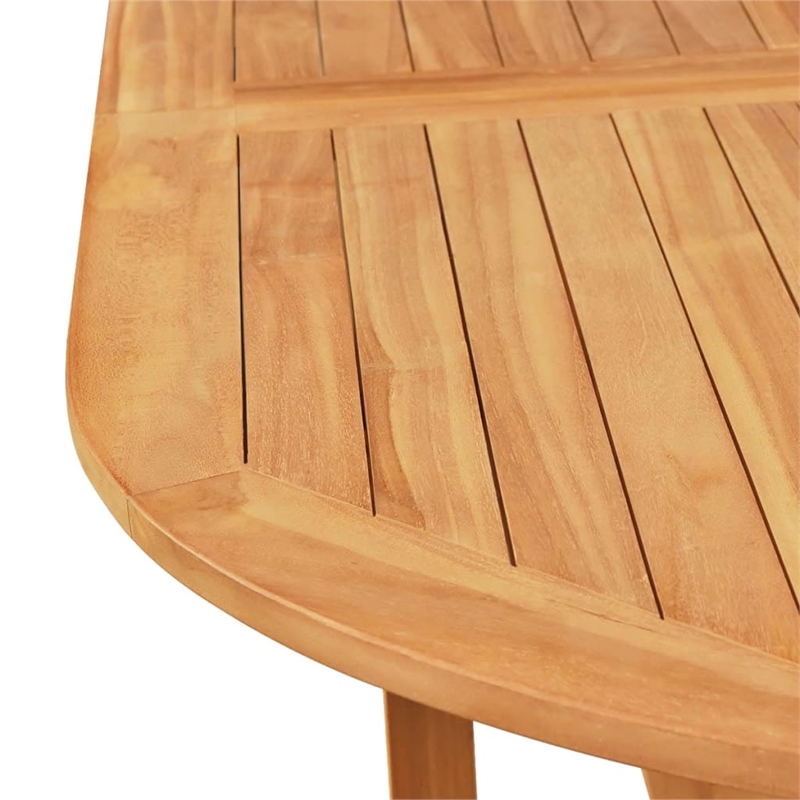 vidaXL Garden Dining Set in Gray Cushions/Natural Teak Wood