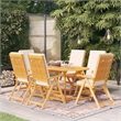 vidaXL Garden Dining Set in Cream White/Teak