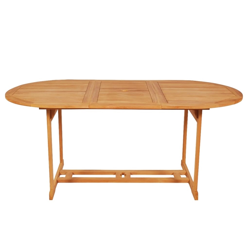 vidaXL Garden Dining Set in Cream White/Teak