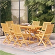 vidaXL Garden 7 Piece Sturdy Dining Set in Warm Brown