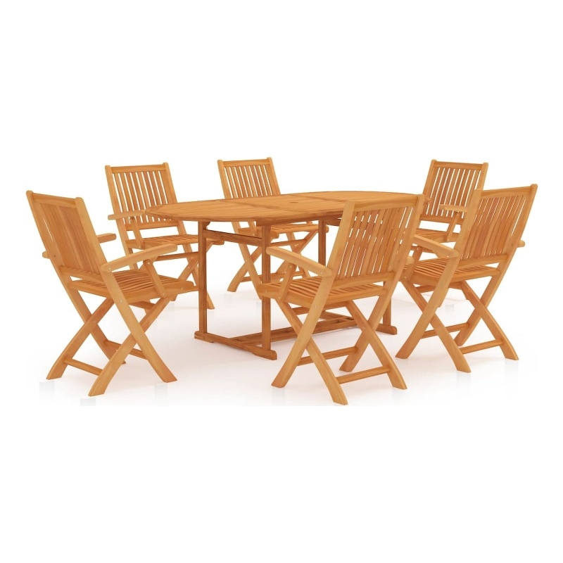 vidaXL Garden 7 Piece Sturdy Dining Set in Warm Brown