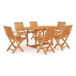 vidaXL Garden 7 Piece Sturdy Dining Set in Warm Brown
