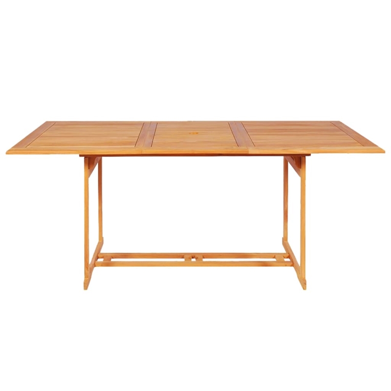 vidaXL Solid Teak Wood Large Foldable Garden Dining Set Warm Teak in Brown
