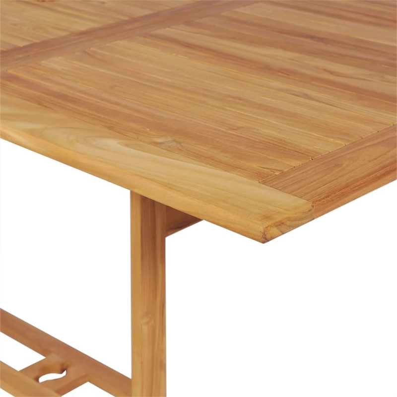 vidaXL Solid Teak Wood Large Foldable Garden Dining Set Warm Teak in Brown