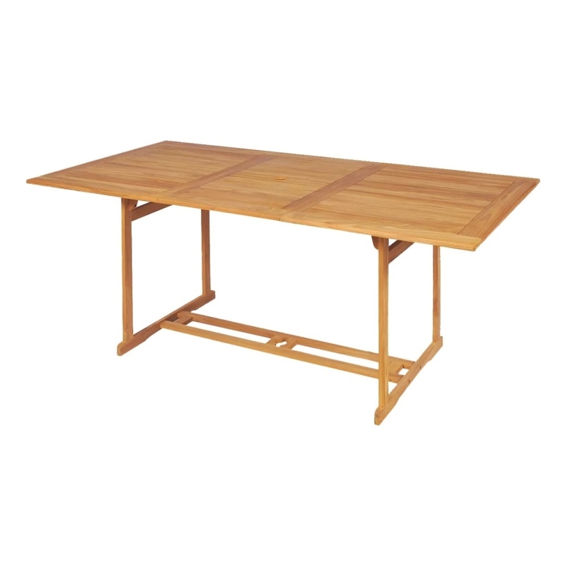 vidaXL Solid Teak Wood Large Foldable Garden Dining Set Warm Teak in Brown