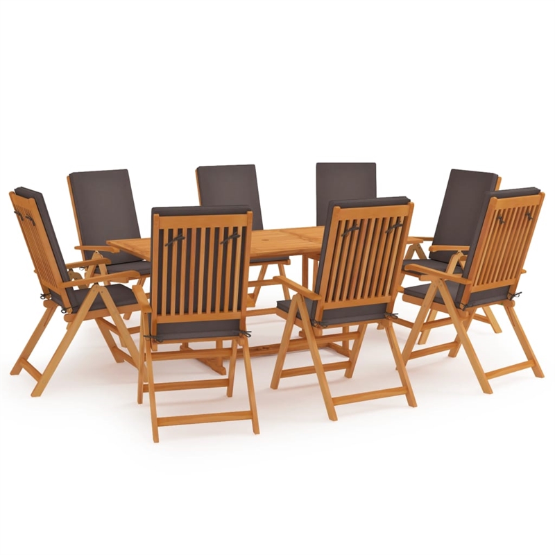 vidaXL Garden Dining Set in Gray and Teak