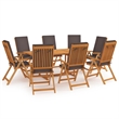 vidaXL Garden Dining Set in Gray and Teak
