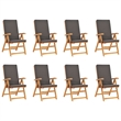vidaXL Garden Dining Set in Gray and Teak