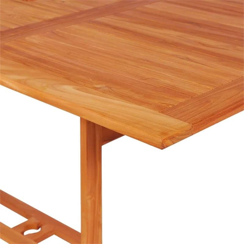 vidaXL Garden Dining Set Cream White Teak Wood/Fabric Polyester