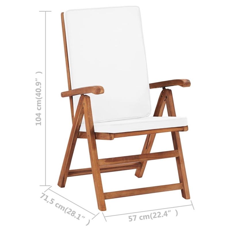 vidaXL Garden Dining Set Cream White/Teak in Brown