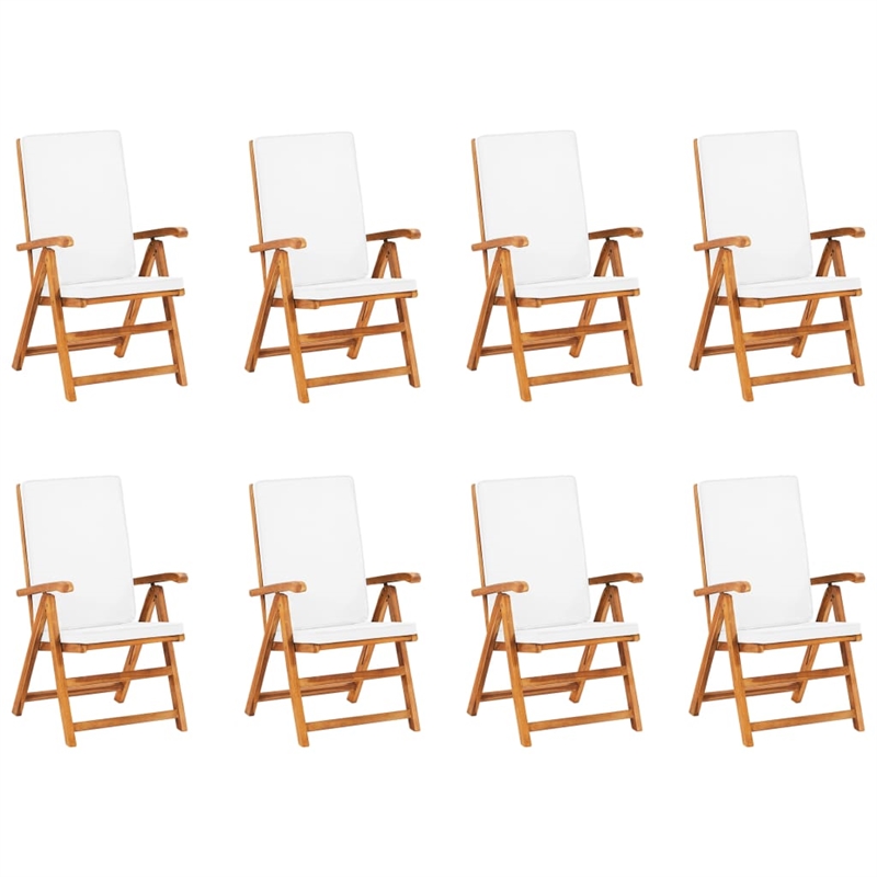 vidaXL Garden Dining Set Cream White/Teak in Brown