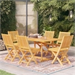 vidaXL Solid Teak Wood Large Durable Garden Dining Set in Warm Brown