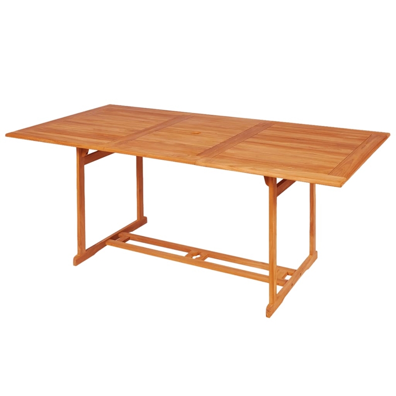 vidaXL Solid Teak Wood Large Durable Garden Dining Set in Warm Brown