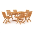 vidaXL Solid Teak Wood Large Durable Garden Dining Set in Warm Brown