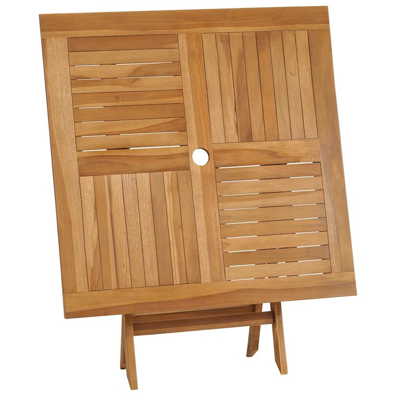 vidaXL Fine Sanded Teak Hardwood Garden Dining Set in Warm Brown