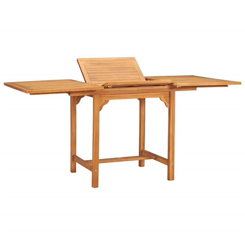 vidaXL Solid Teak Wood Medium Extendable Garden Dining Set in Warm Brown