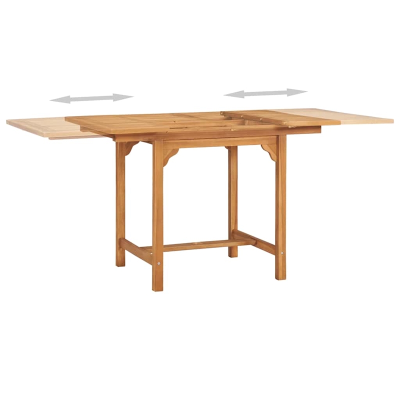 vidaXL Solid Teak Wood Medium Extendable Garden Dining Set in Warm Brown
