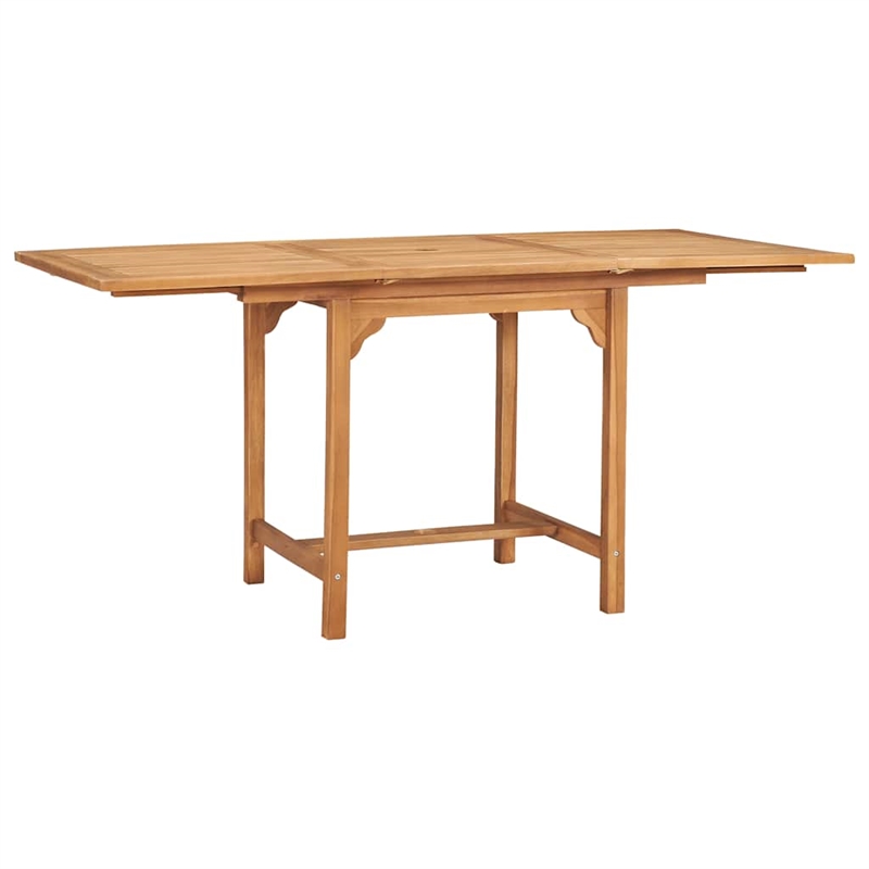 vidaXL Solid Teak Wood Medium Extendable Garden Dining Set in Warm Brown