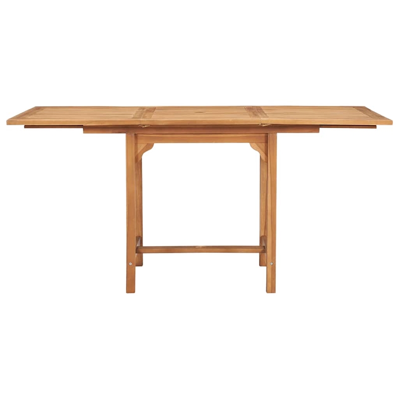 vidaXL Solid Teak Wood Medium Extendable Garden Dining Set in Warm Brown