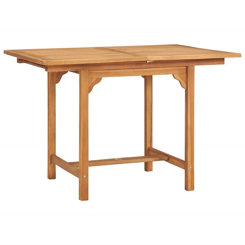 vidaXL Solid Teak Wood Medium Extendable Garden Dining Set in Warm Brown