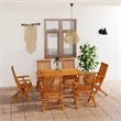 vidaXL Solid Teak Wood Medium Foldable Garden Dining Set in Warm Brown