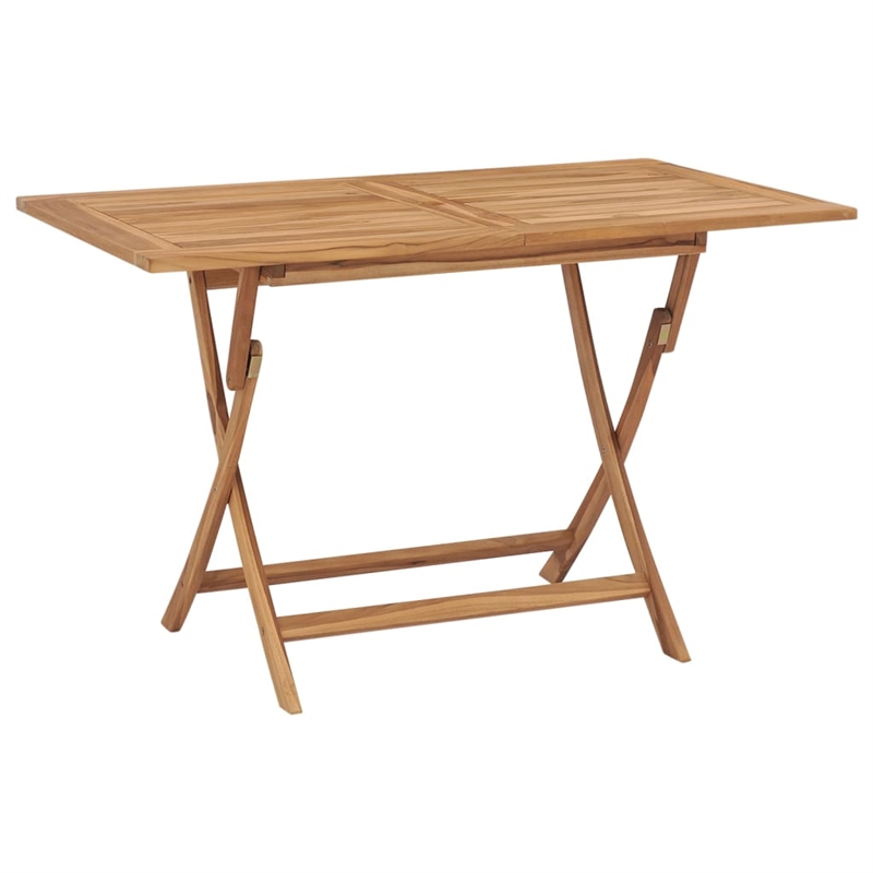 vidaXL Solid Teak Wood Medium Foldable Garden Dining Set in Warm Brown