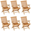 vidaXL Solid Teak Wood Medium Foldable Garden Dining Set in Warm Brown