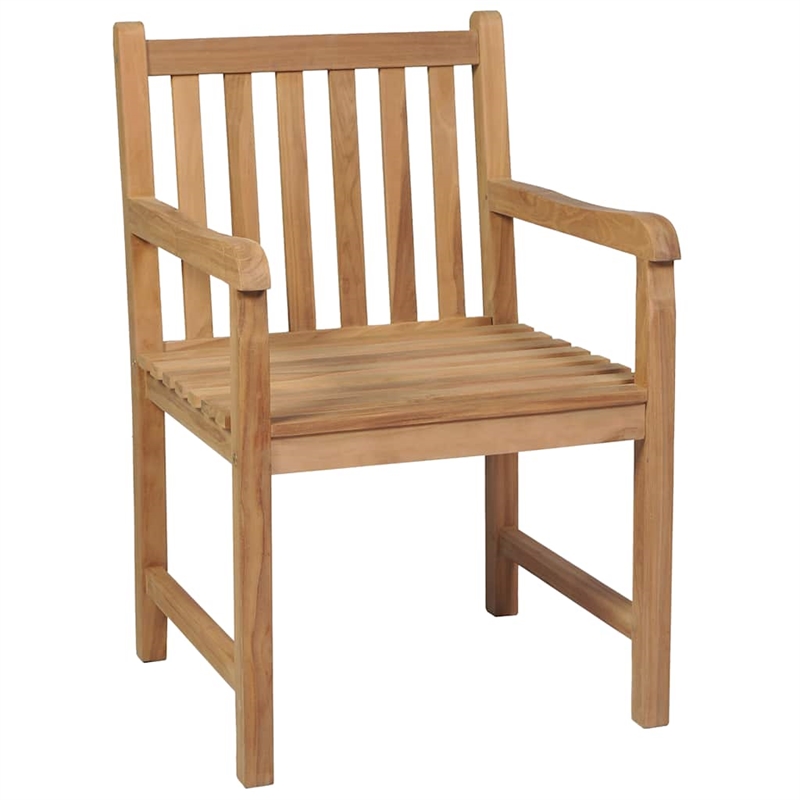 vidaXL Fine Sanded Teak Hardwood Garden Dining Set in Natural Teak