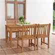 vidaXL Solid Teak Wood Garden Dining Set in Warm Natural Teak