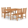 vidaXL Solid Teak Wood Garden Dining Set in Warm Natural Teak
