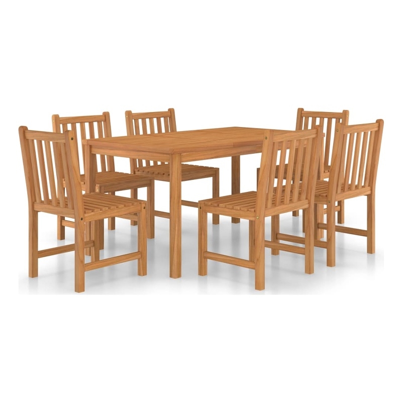 vidaXL Solid Teak Wood Garden Dining Set in Warm Teak