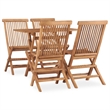 vidaXL Fine Sanded Teak Hardwood Medium Outdoor Dining Set in Natural Teak