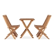 vidaXL Fine Sanded Teak Hardwood Medium Outdoor Dining Set in Natural Teak
