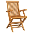 vidaXL 5 Piece Solid Teak Wood Foldable Outdoor Dining Set in Teak