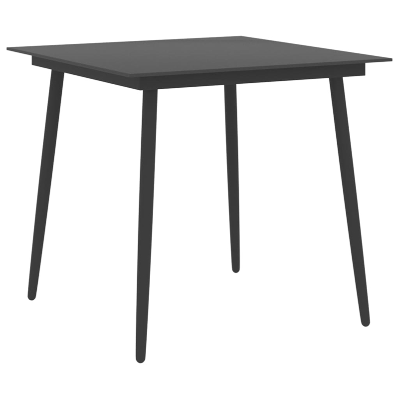 vidaXL 5 Piece PE Rattan/Aluminum/Steel Dining Set in Black
