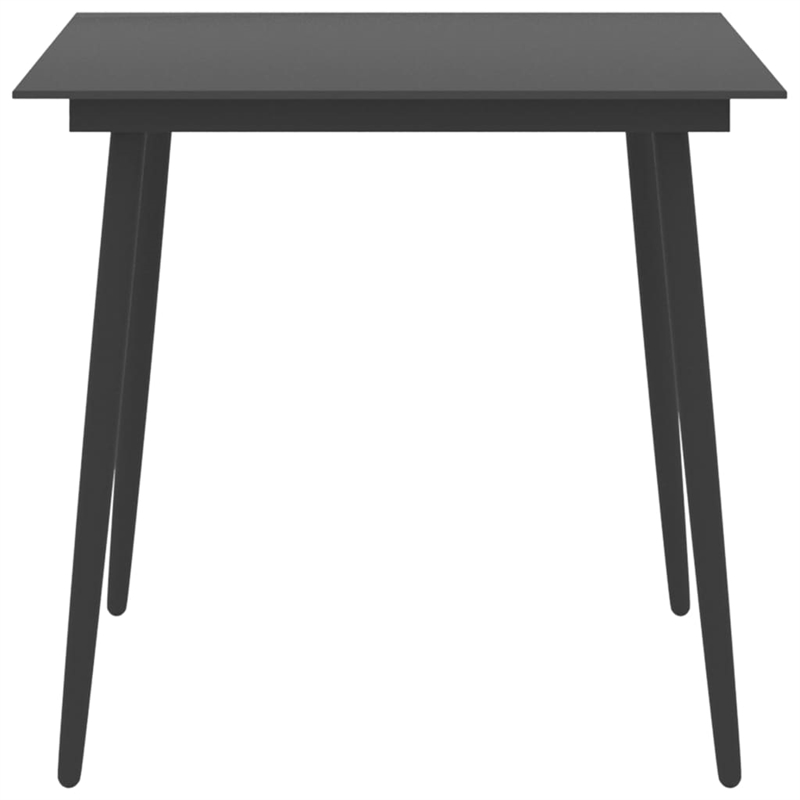 vidaXL 5 Piece PE Rattan/Aluminum/Steel Dining Set in Black