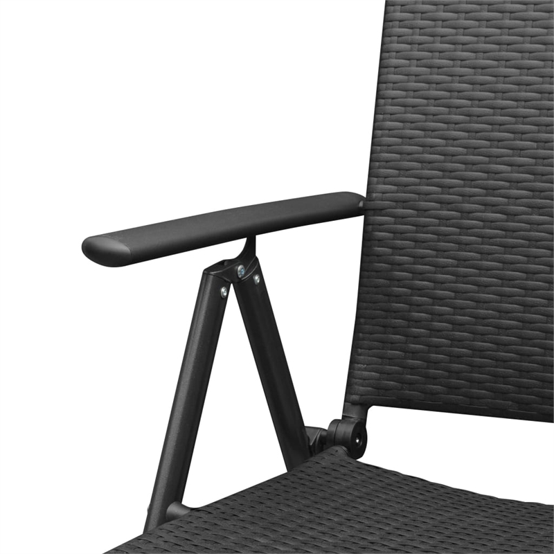 vidaXL 5 Piece PE Rattan/Aluminum/Steel Dining Set in Black