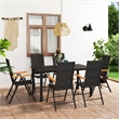 vidaXL PE Rattan/WPC/Glass/Aluminum Dining Set in Black/Brown