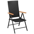 vidaXL PE Rattan/WPC/Glass/Aluminum Dining Set in Black/Brown