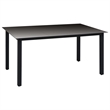 vidaXL PE Rattan/WPC/Glass/Aluminum Dining Set in Black/Brown