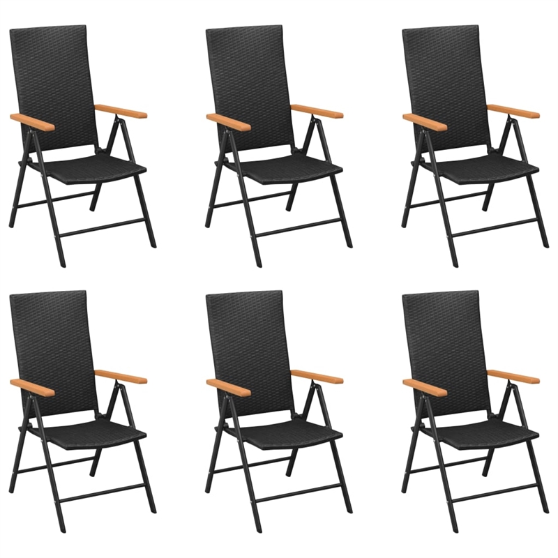 vidaXL PE Rattan/WPC/Glass/Aluminum Standard Dining Set in Black/Brown