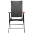 vidaXL PE Rattan/WPC/Glass/Aluminum Standard Dining Set in Black/Brown
