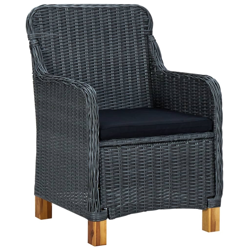 vidaXL Outdoor Dining Set in Dark Gray/Black Cushion
