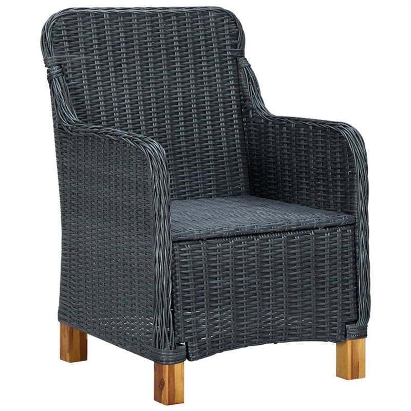 vidaXL Outdoor Dining Set in Dark Gray/Black Cushion
