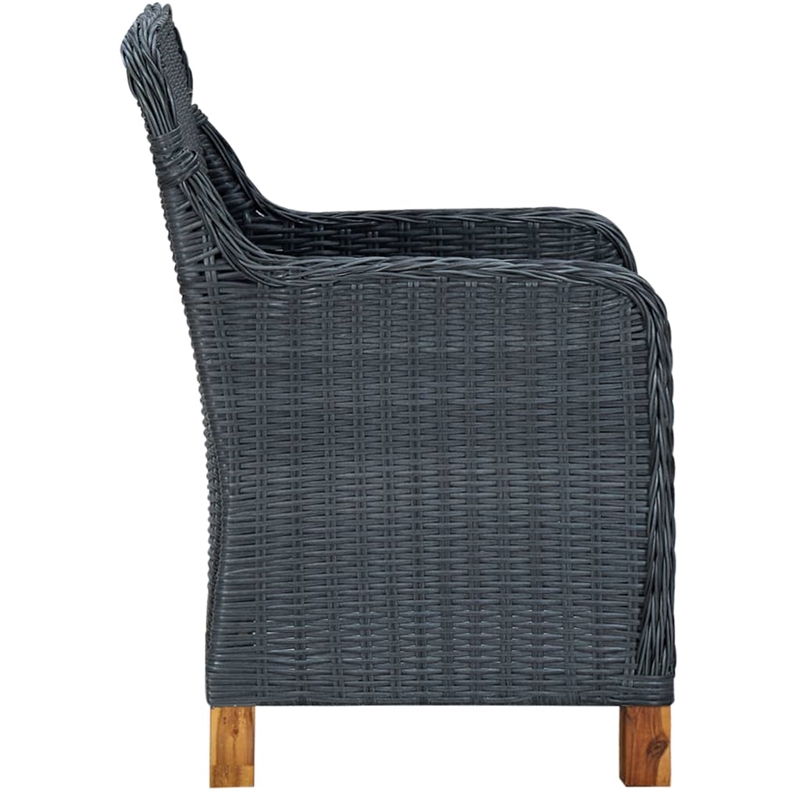 vidaXL Outdoor Dining Set in Dark Gray/Black Cushion