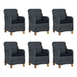 vidaXL Outdoor Dining Set in Dark Gray/Black Cushion