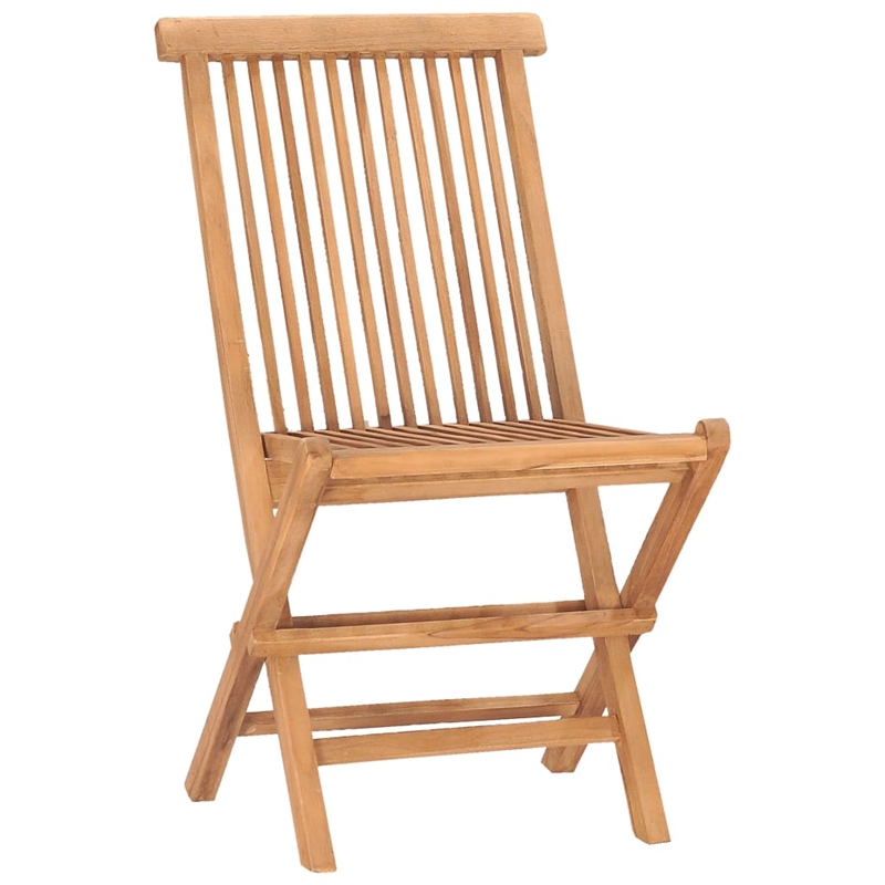 vidaXL Teak Wood/Polyester 3 Piece Outdoor Dining Set Cream White
