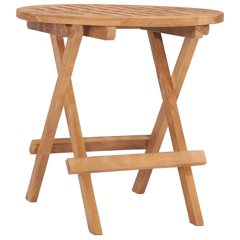 vidaXL Teak Wood/Polyester 3 Piece Outdoor Dining Set Cream White