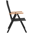 vidaXL 5 Piece PE Rattan/Aluminium Dining Set in Black/Brown