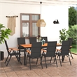 vidaXL Aluminum Large Height-Adjustable Dining Set in Black/Brown